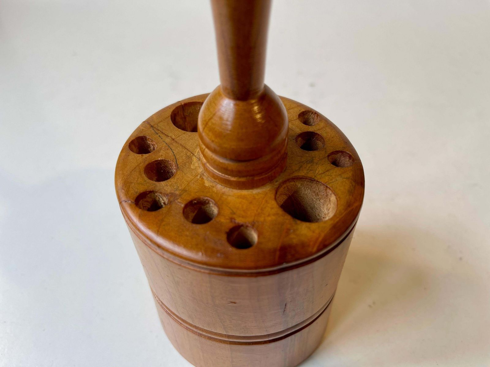 Swedish Mid Century Mallet Tool Or Pencil Holder In Walnut, 1950s photo Home Decor
