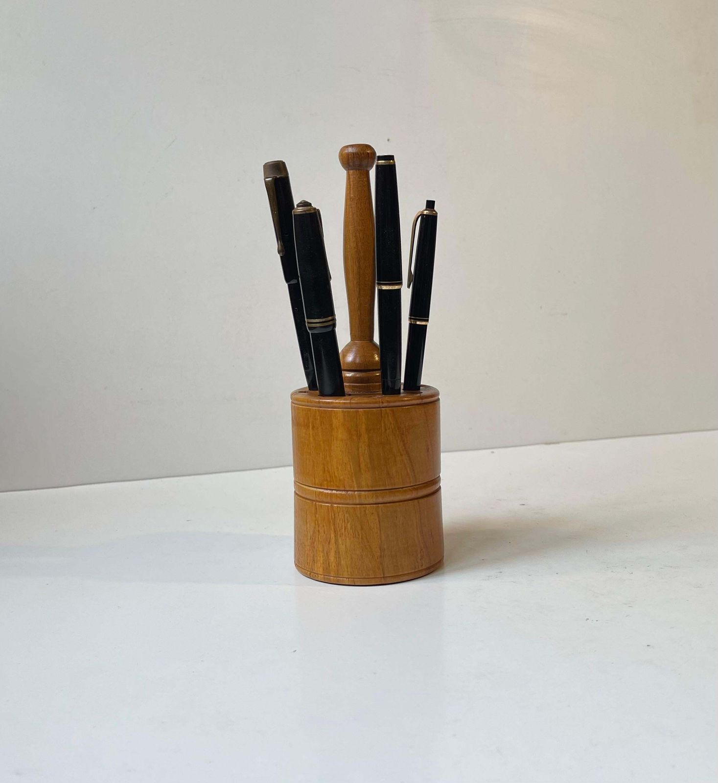 Swedish Mid Century Mallet Tool Or Pencil Holder In Walnut, 1950s photo buy