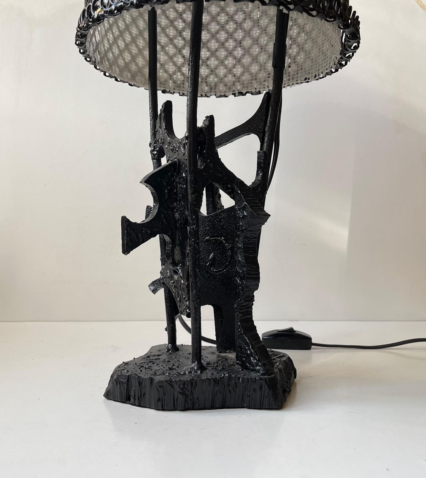 photo vinterior Sculptural Brutalist Steel Table Lamp In The Style Of Harry Balmer, 1970s