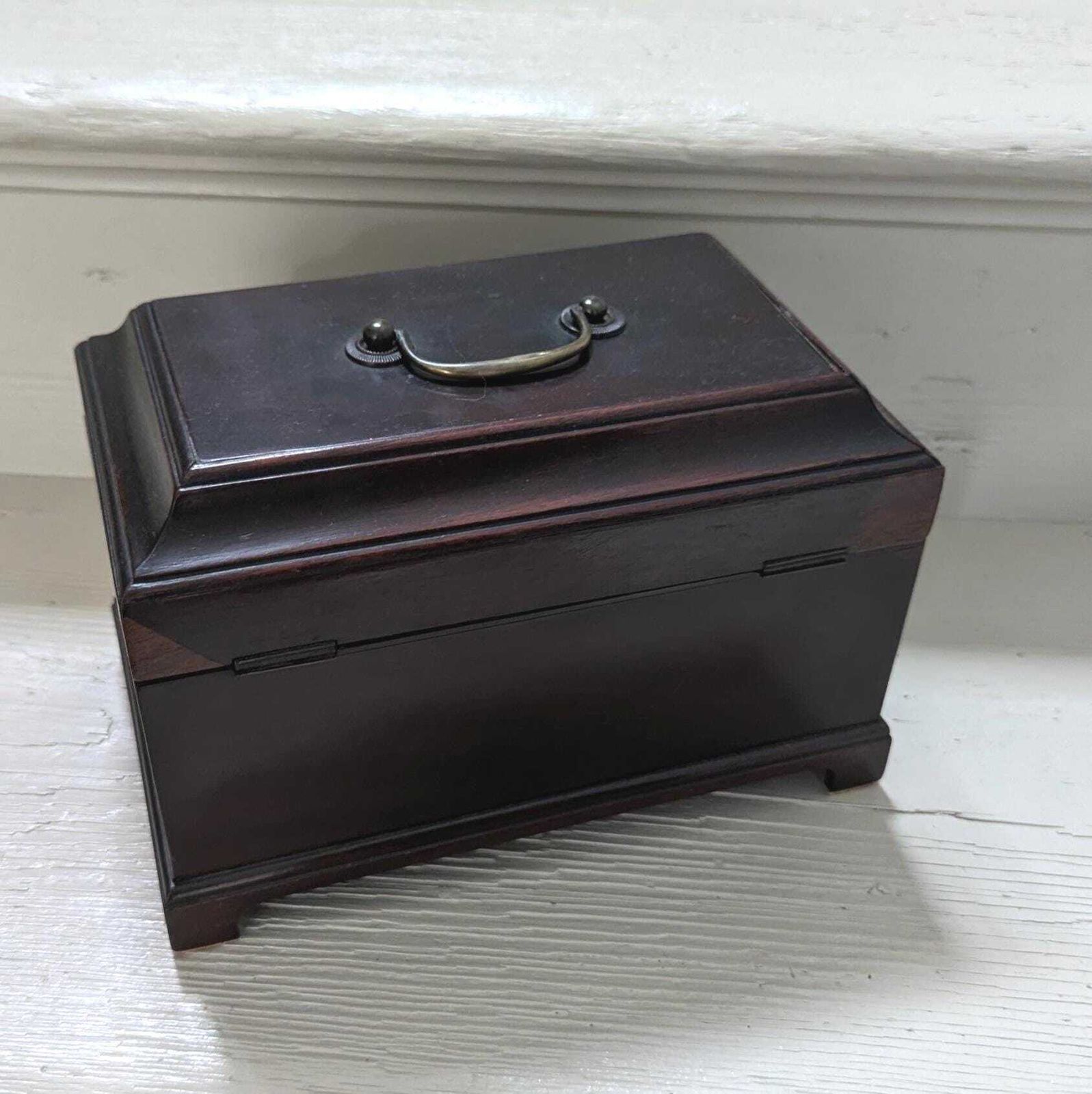 An Antique Early Georgian Mahogany Tea Caddy Or Tea Box C1800s photo 102.0