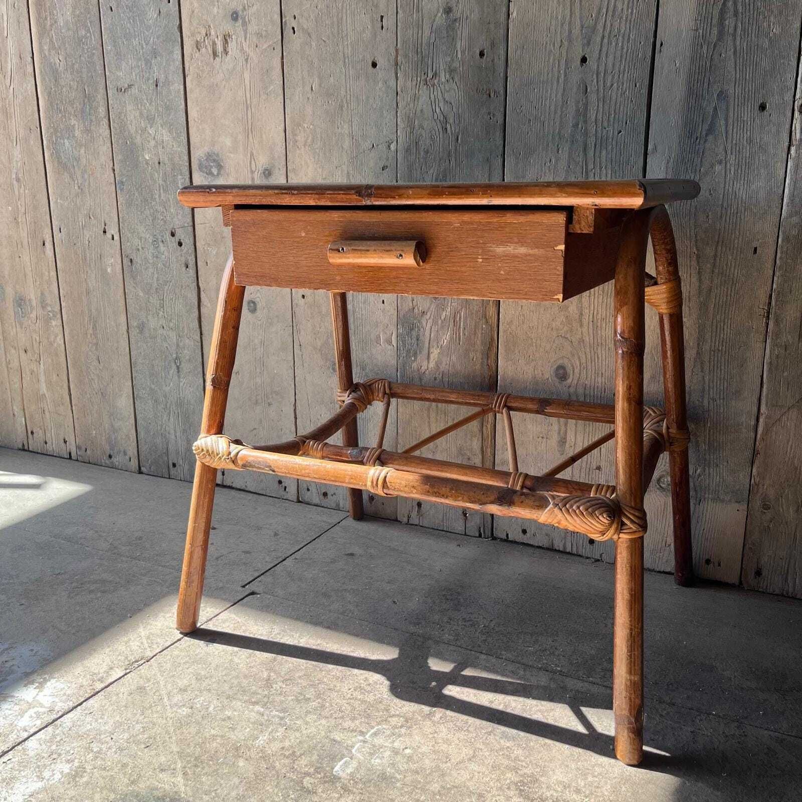 Bamboo Shaped Bedside Table With Drawer photo for sale