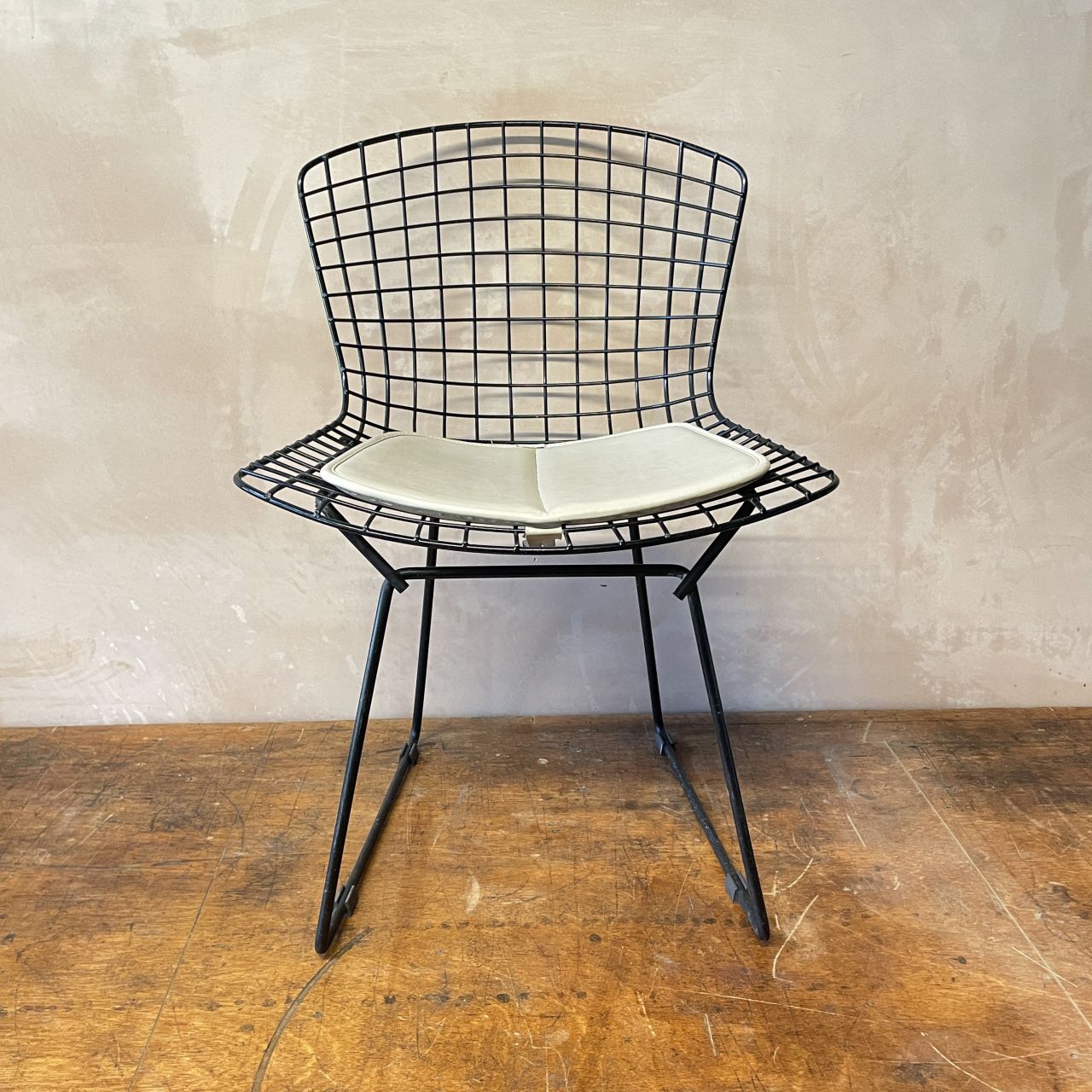 Bertoia Side Chair In Black With Cushion photo furniture