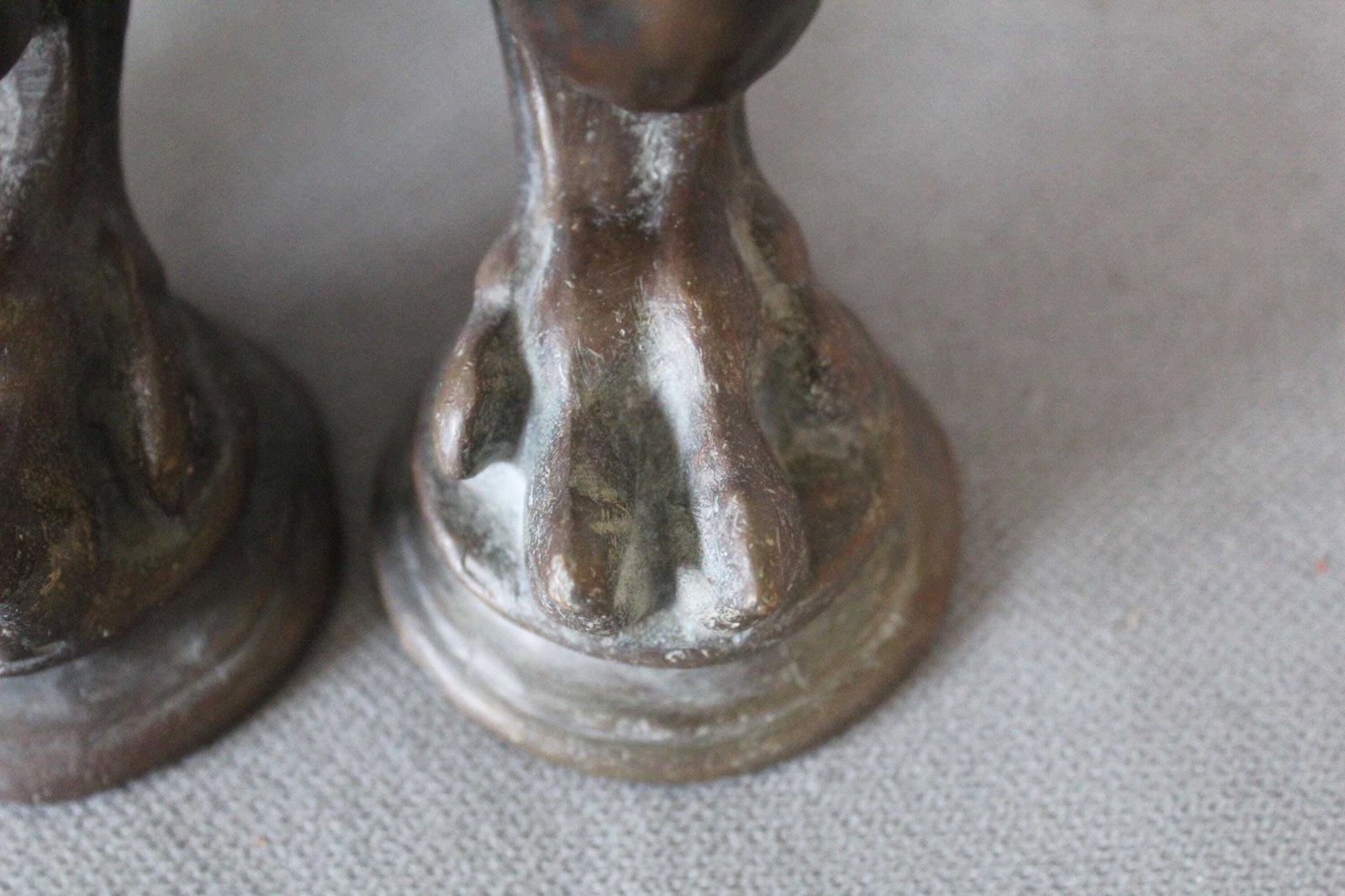 Set Van 3 Antieke Bronzen Klauwpoten Voor Meubels, Regency Empire Frans, Vervangingsonderdelen, Geborgen Restauratieonderdelen, Wieltjes photo vinterior