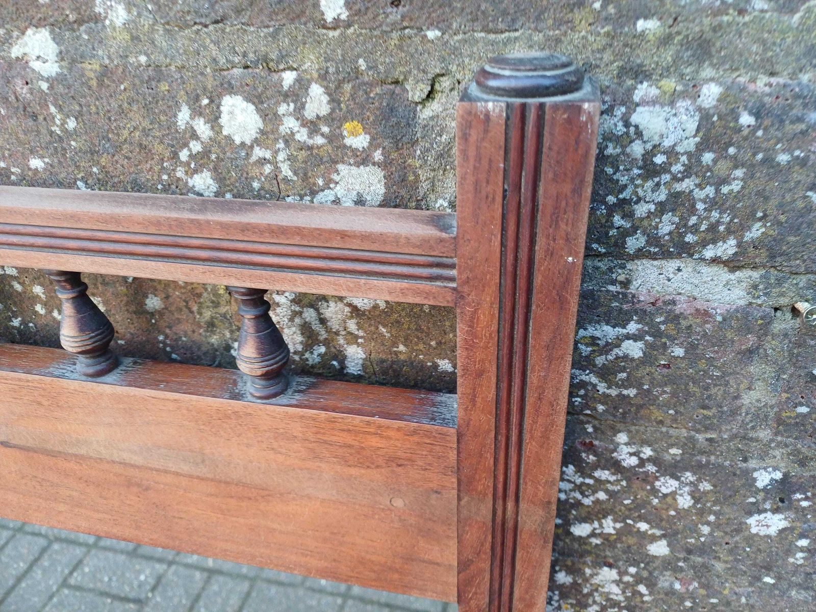 photo for sale Victorian Stripped Mahogany Wall Mirror With Turned Spindles Original Glass Antique Over Mantel
