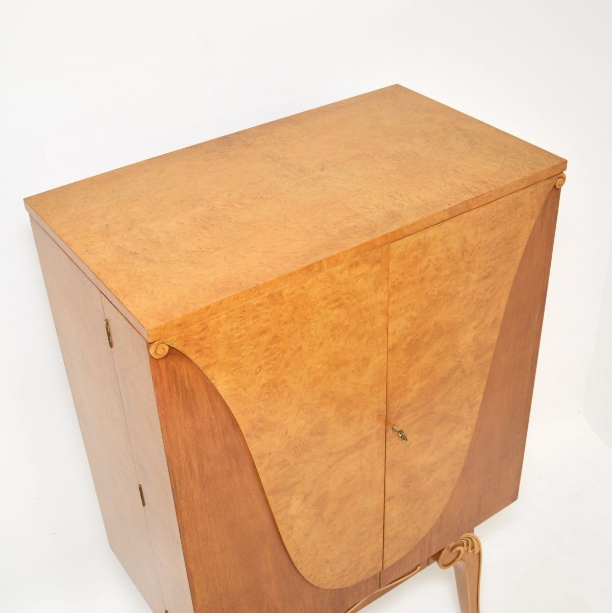 Art Deco Burr Walnut Cocktail Cabinet By Hille photo vintage