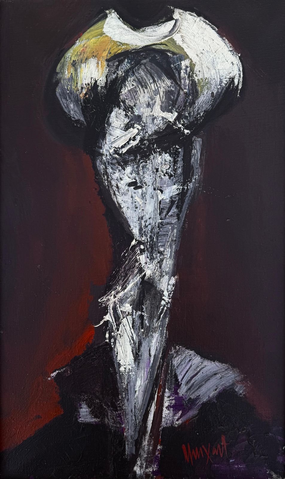 Jaume Muxart Domenech Mid Century Don Quixote Portrait Spanish Catalan Expressionist Oil 1960s photo furniture