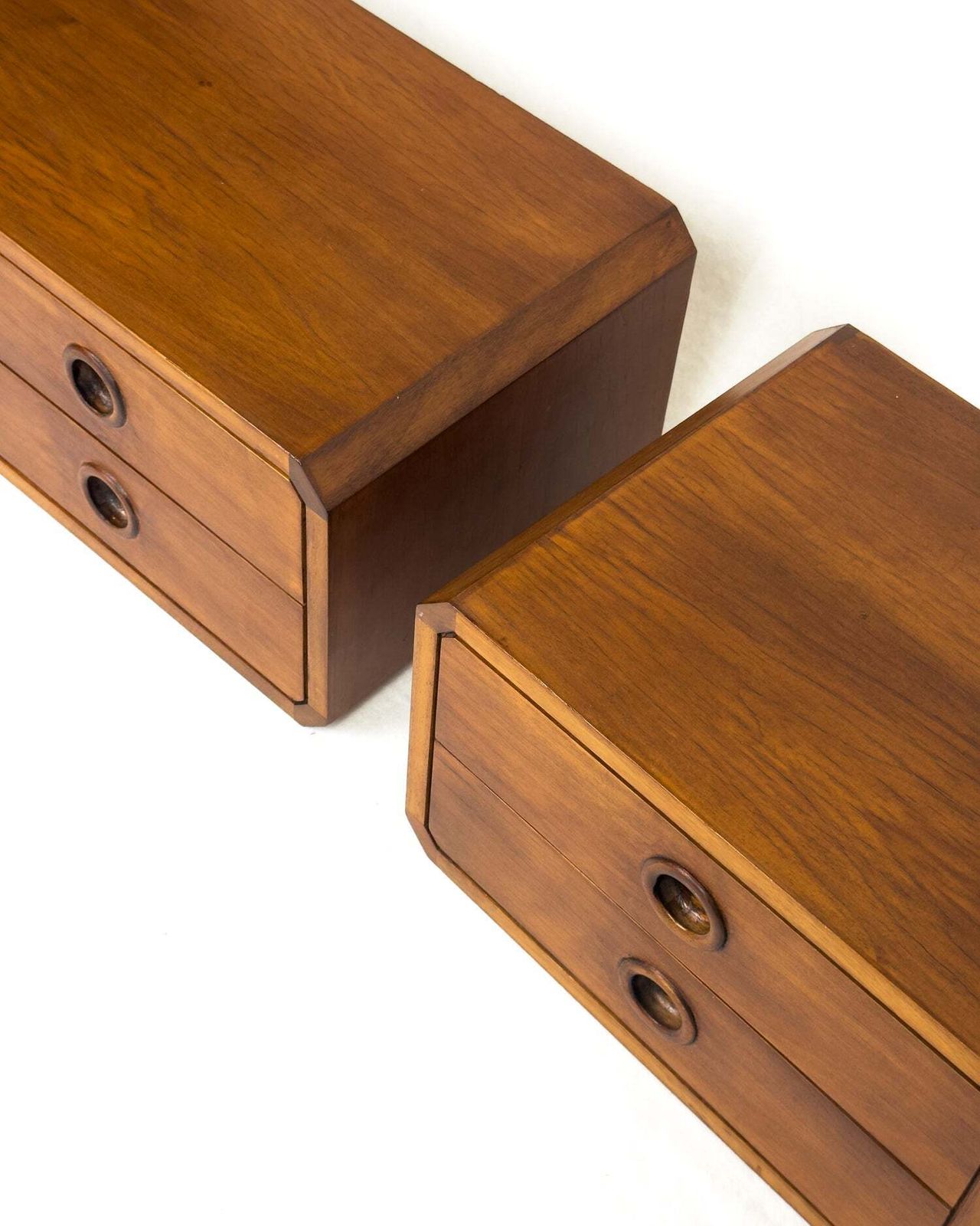 Vintage Danish Mid Century Floating Wall Hung Nightstands photo furniture