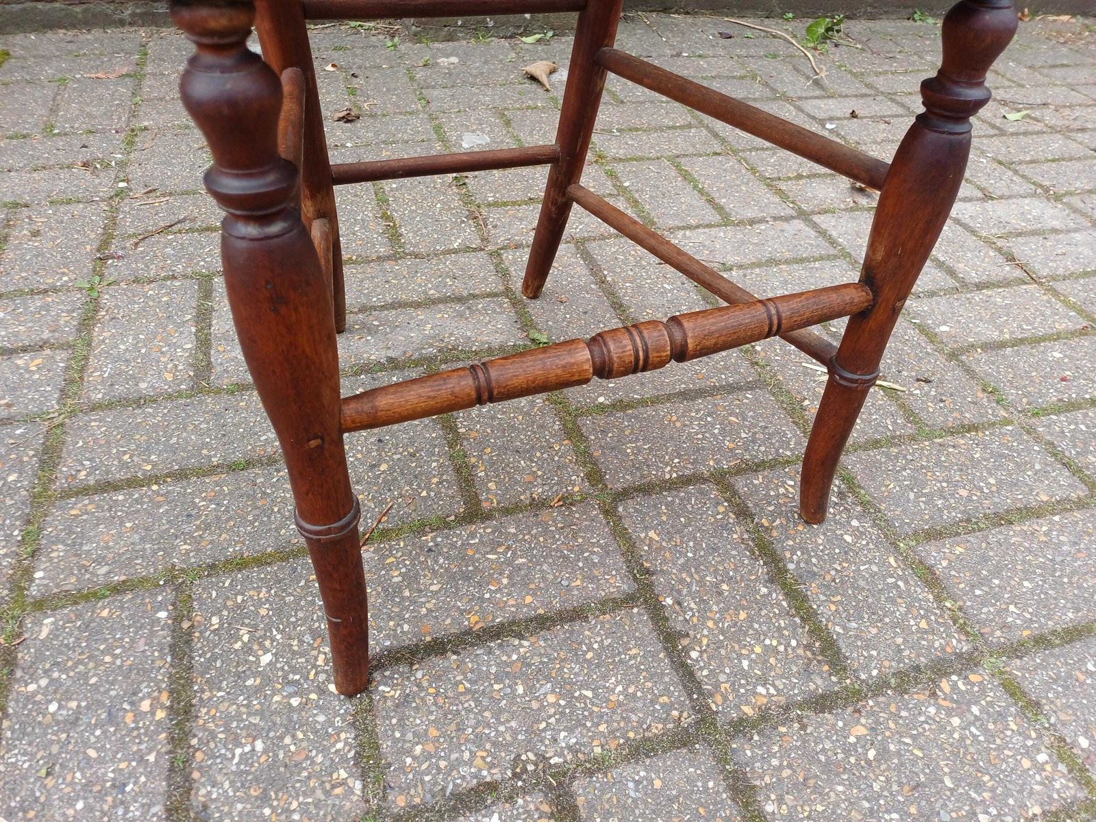 photo buy Victorian Child's Chair Cane Seat Antique Wooden Occasional Chair Turned Legs Decorative Back Rustic