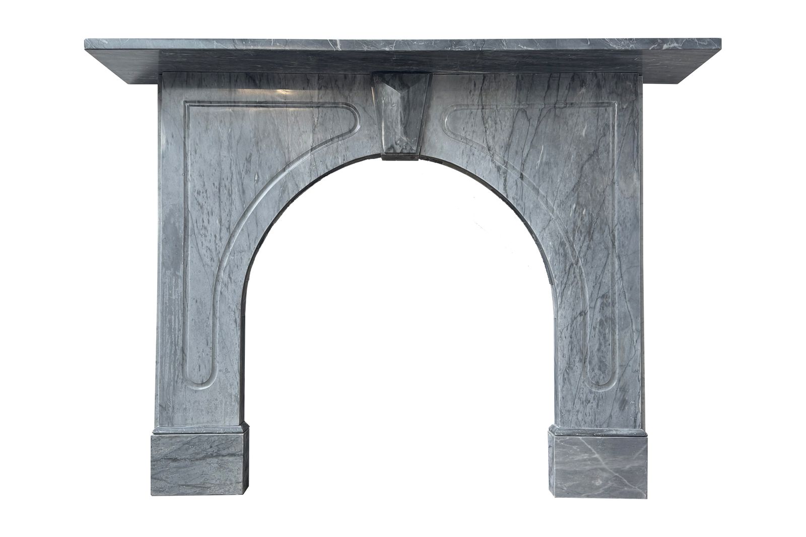 photo vinterior Antique Victorian Arched Grey Marble Fireplace Surround
