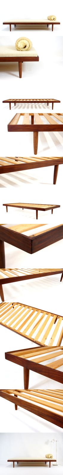 Custom Retro Vintage Danish Single Day Bed Sofa Futon Mid Century Teak Mcm 1960s photo furniture