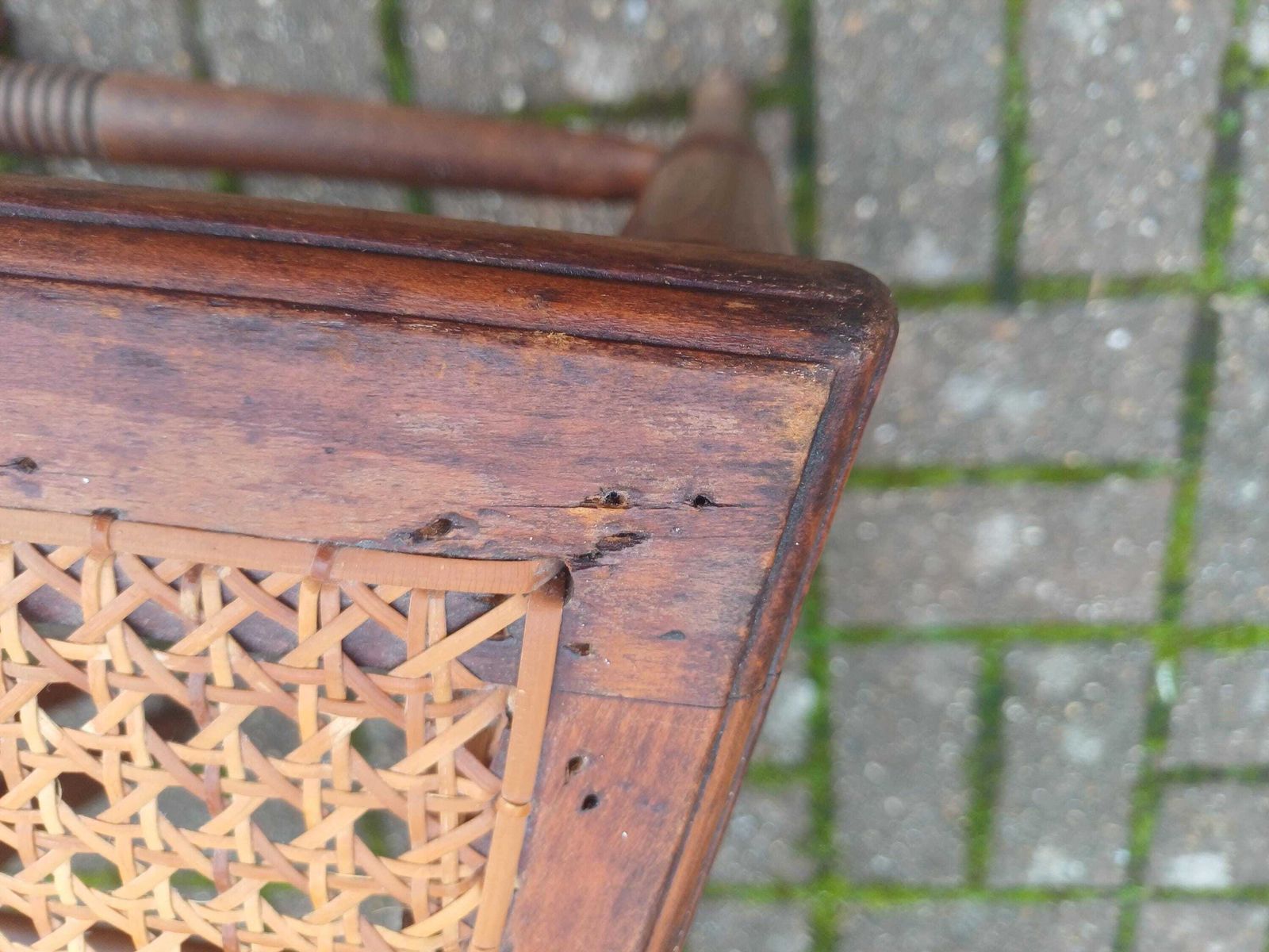 photo vinterior Pair Edwardian Mahogany Lyre Back Cane Seat Chairs Antique Dining Accent Bedroom Hall Carved