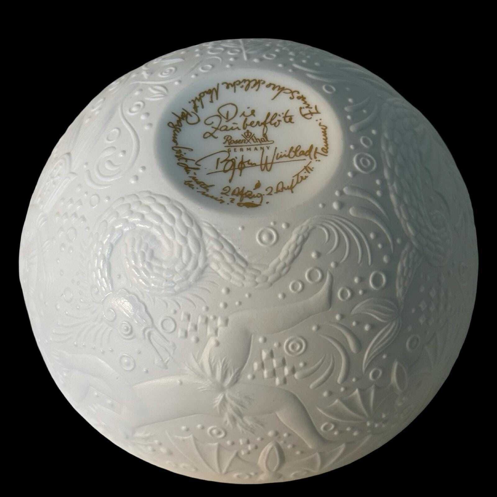 Bjorn Wiinblad   Rosenthal Studio Linie   Bowl   Model 'Die Zauberflote' (Magic Flute)   White Ceramic (11cm) photo Home Decor