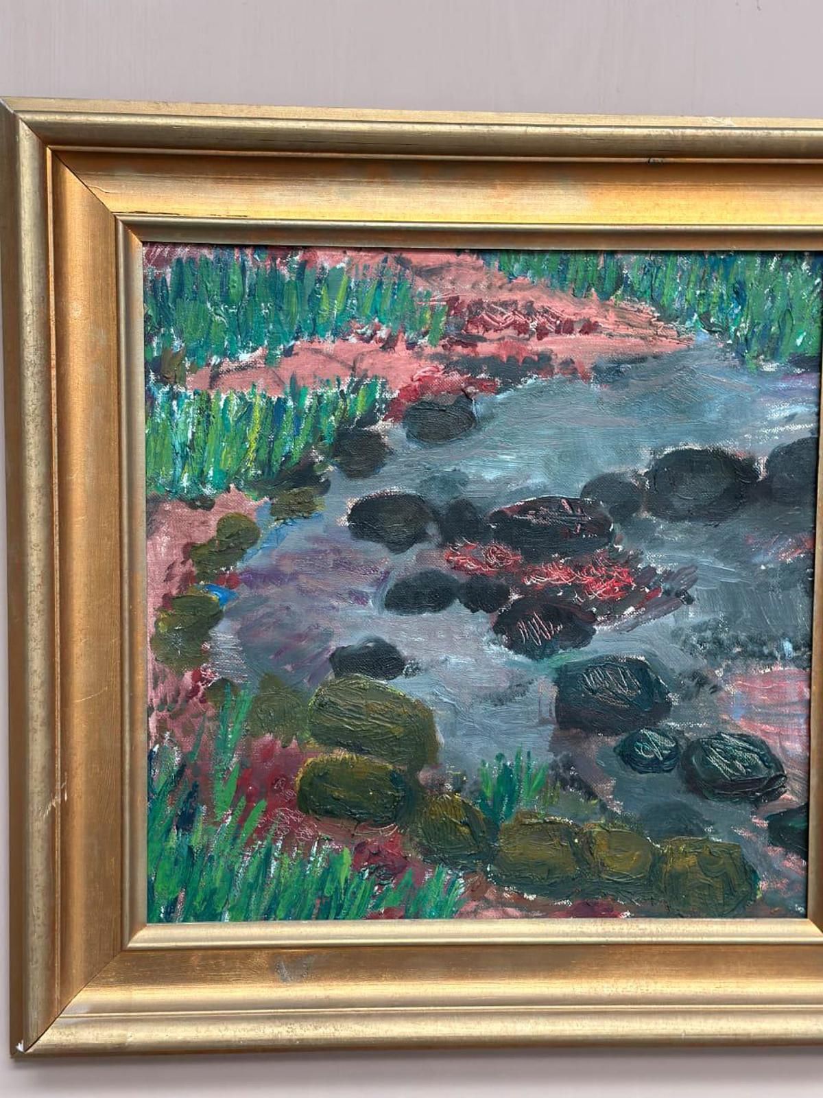 Original Swedish Oil On Canvas – “Landscape Motif” By Synnöve Beskow – Vintage & Framed – 51 × 52 Cm (20.1" × 20.5") photo vinterior