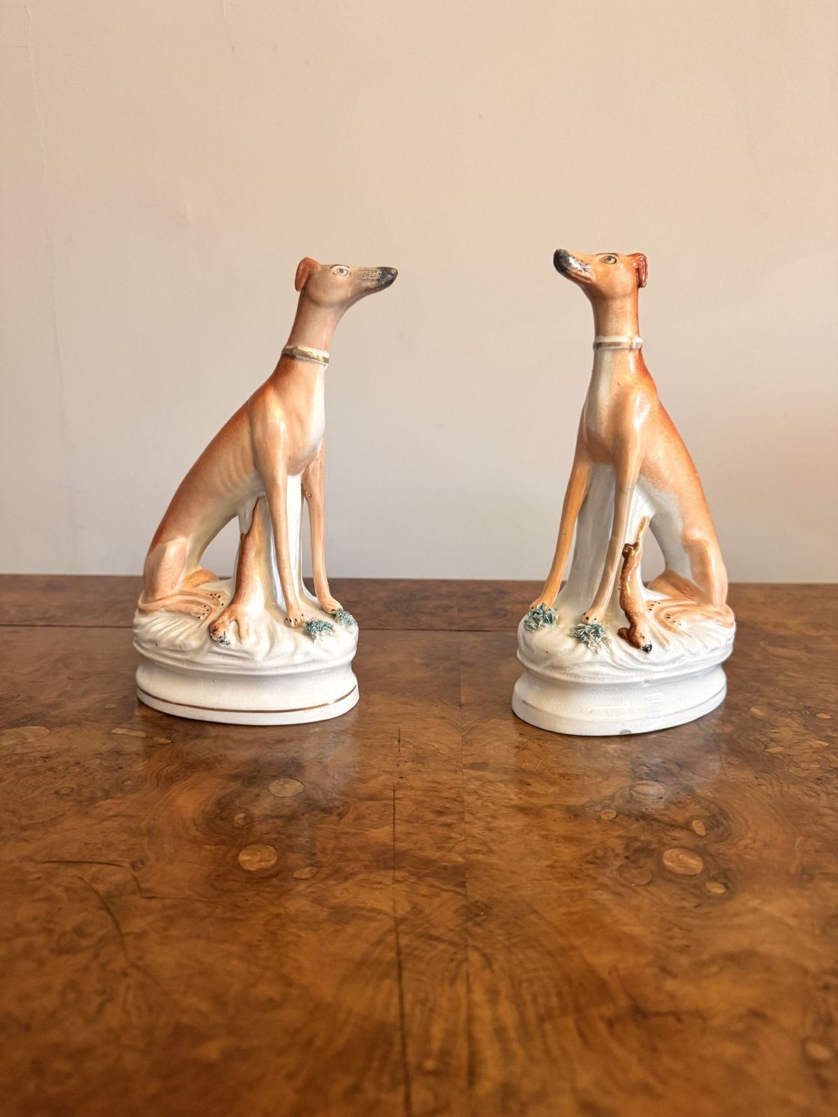 Quality Pair Of Victorian Staffordshire Greyhounds photo furniture