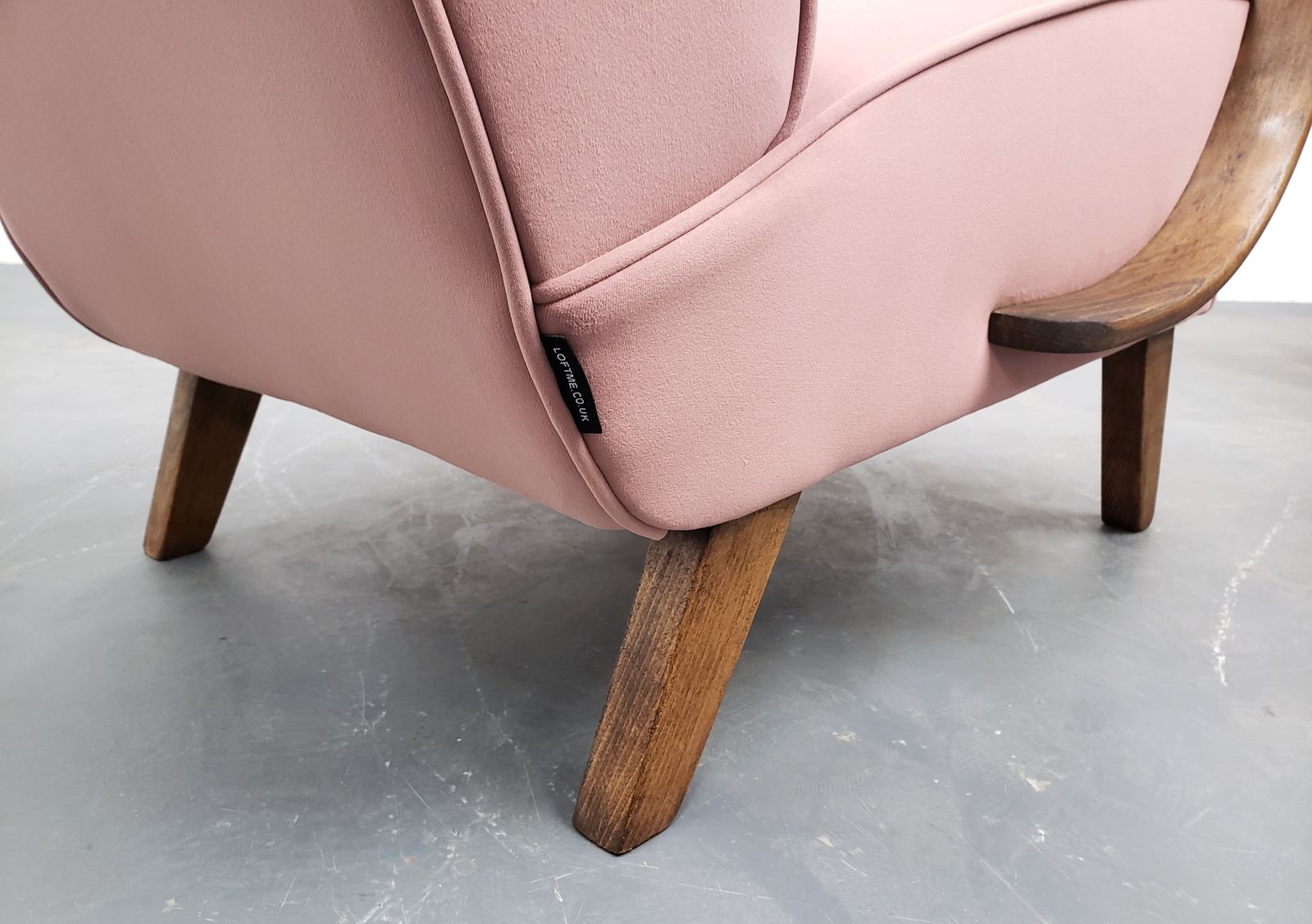 1930 Jindrich Halabala Bentwood Armchair In Dusty Rose Pink Velvet photo furniture