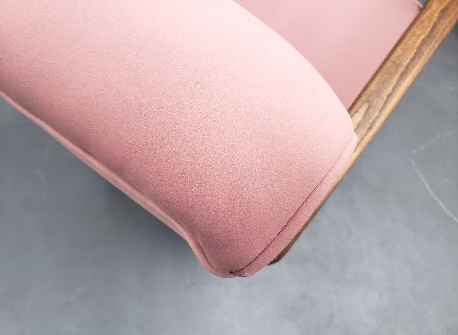 1930 Jindrich Halabala Bentwood Armchair In Dusty Rose Pink Velvet photo buy