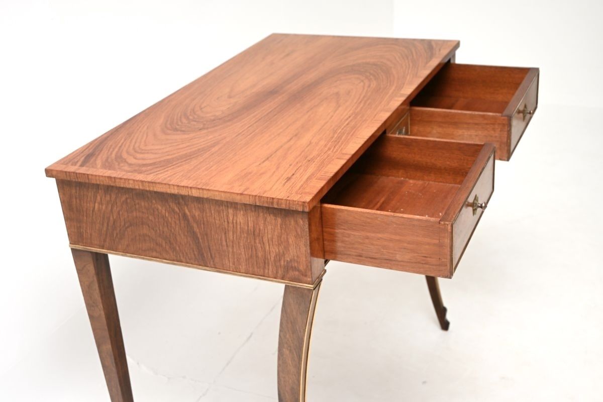 Antique French Empire Walnut Console Table photo vintage
