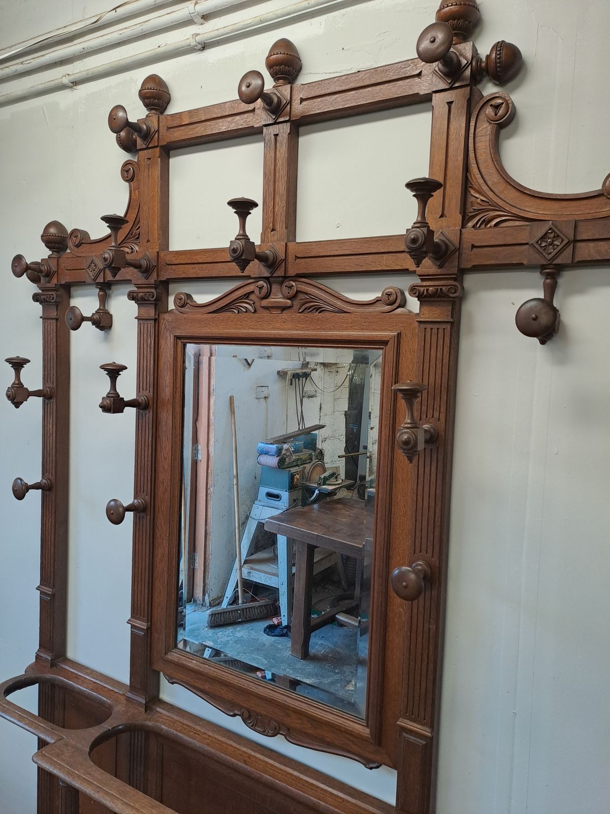 Impressive Antique French Oak Hallstand photo for sale