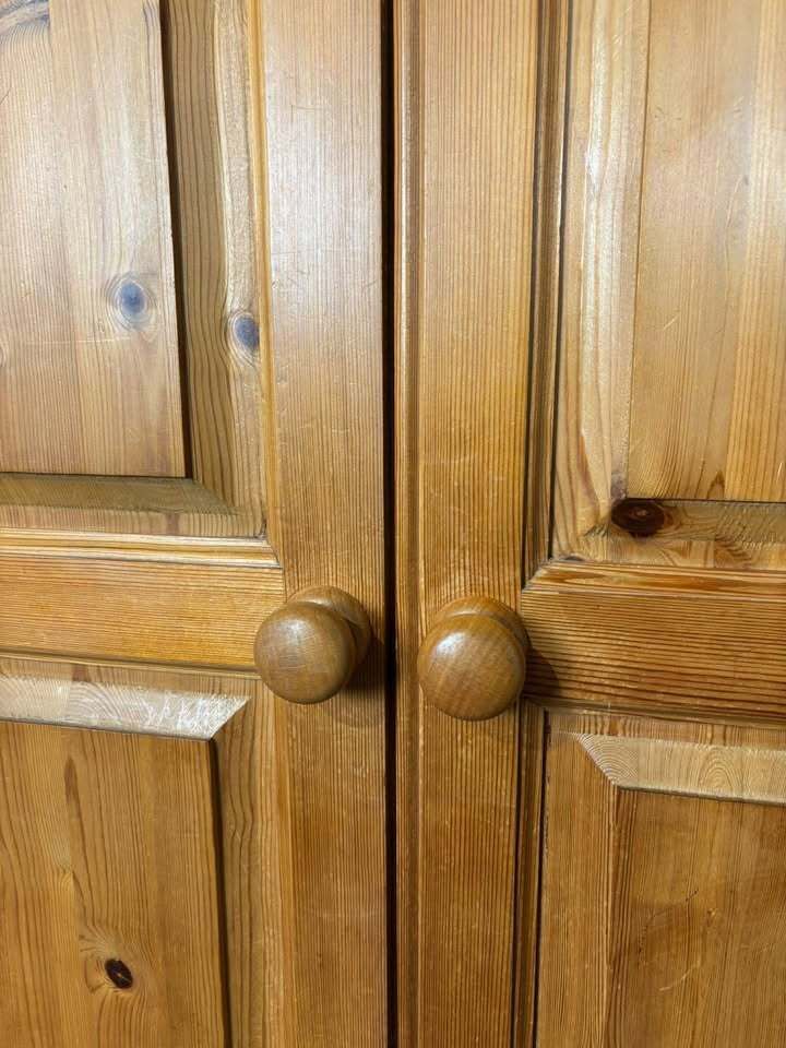 photo for sale Modern Pine Double Wardrobe, 21st Century