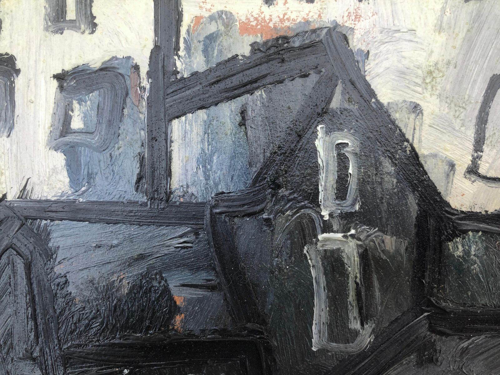 Josep Navarro Vives Modernist European Urban Landscape Paris School Expressionist Oil Painting 1988 photo Art
