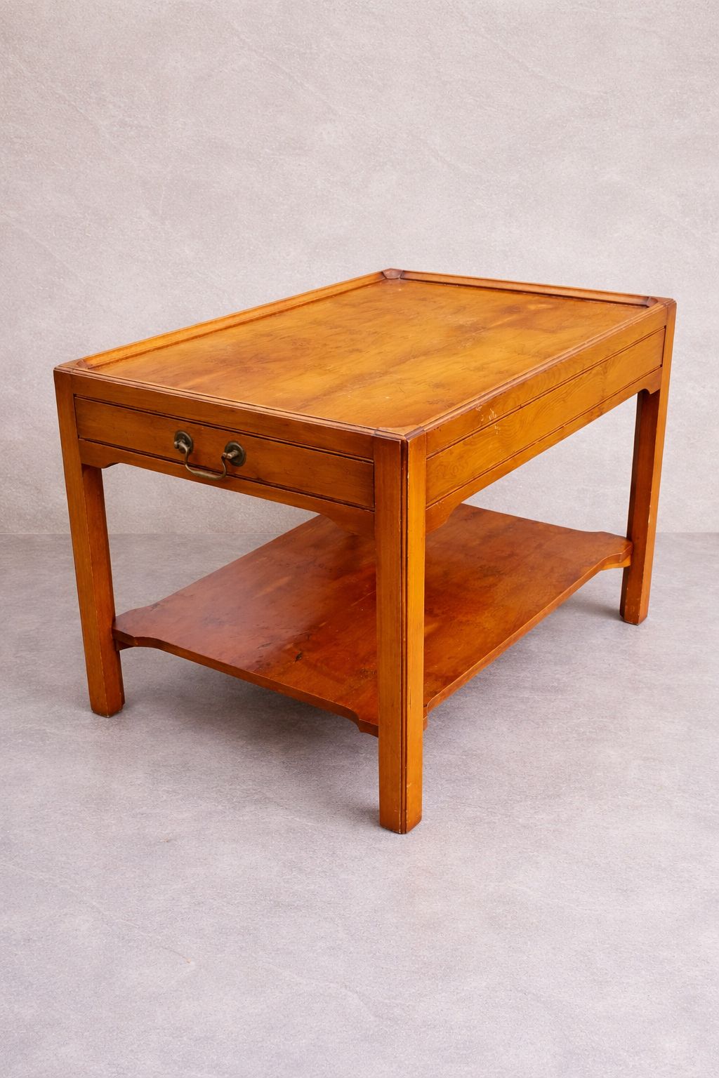Pair Of English Yew Wood Bedside Tables By Reprodux (Bevan Funnell), C.1980s–199 photo vinterior