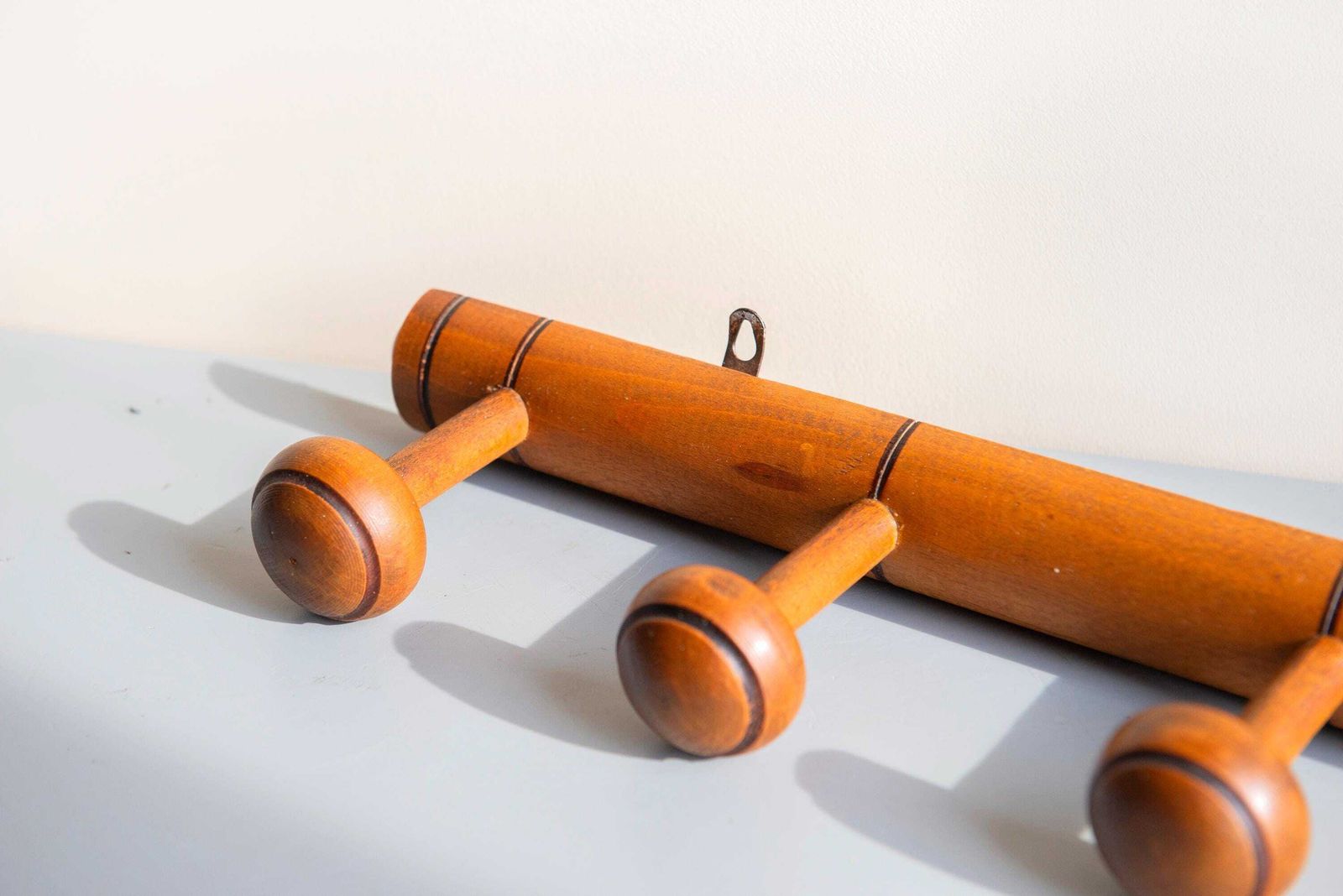 Franse Kapstok In Faux Bamboe Stijl | Vintage Houten Wandhaken | Rustiek Wandrek photo 194.0