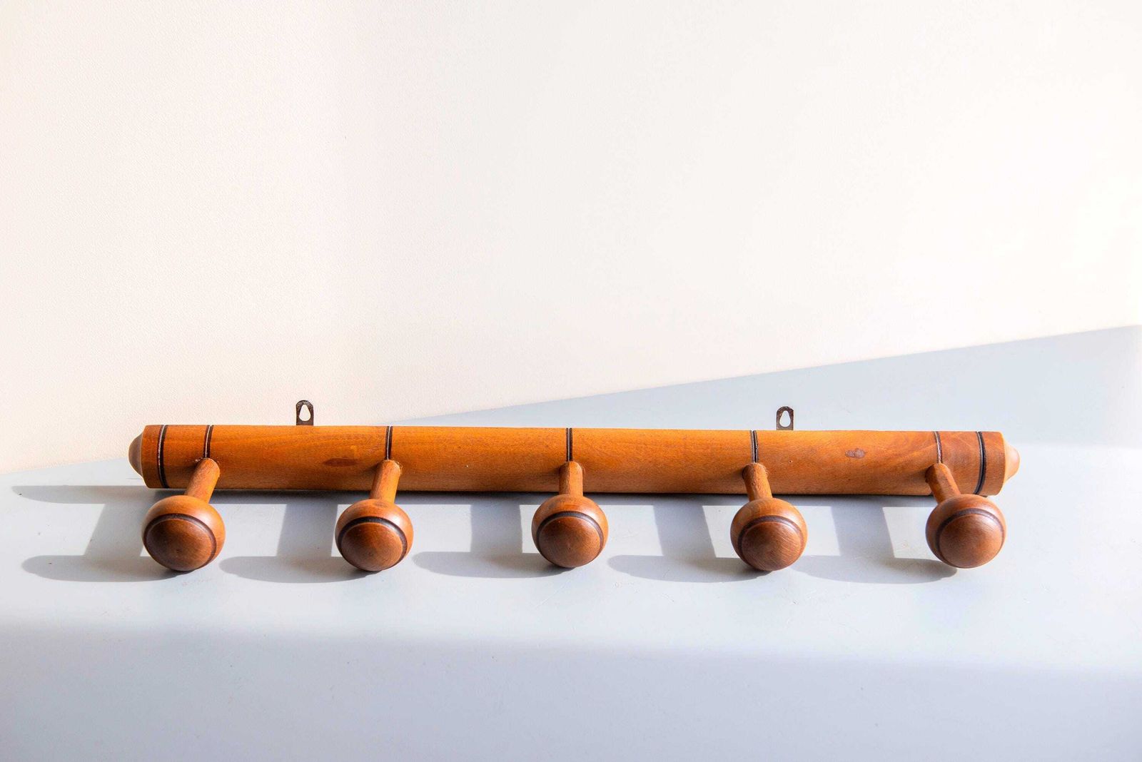 Franse Kapstok In Faux Bamboe Stijl | Vintage Houten Wandhaken | Rustiek Wandrek photo buy