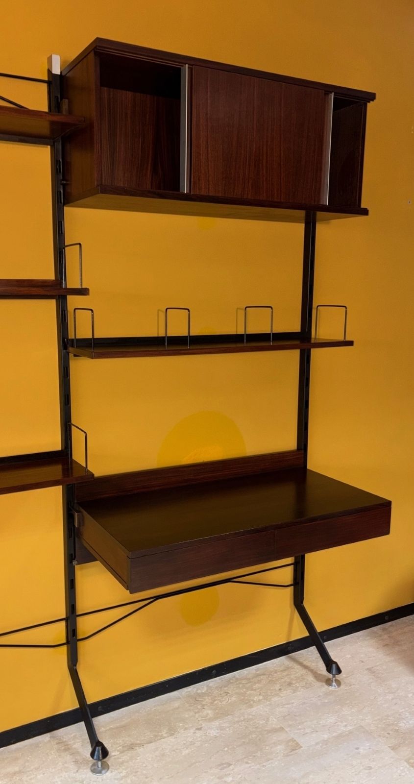 Urio Bookcase With Modular Elements In Teak, Designed By Ico & Luisa Parisi For Mim Roma, 1960s photo furniture
