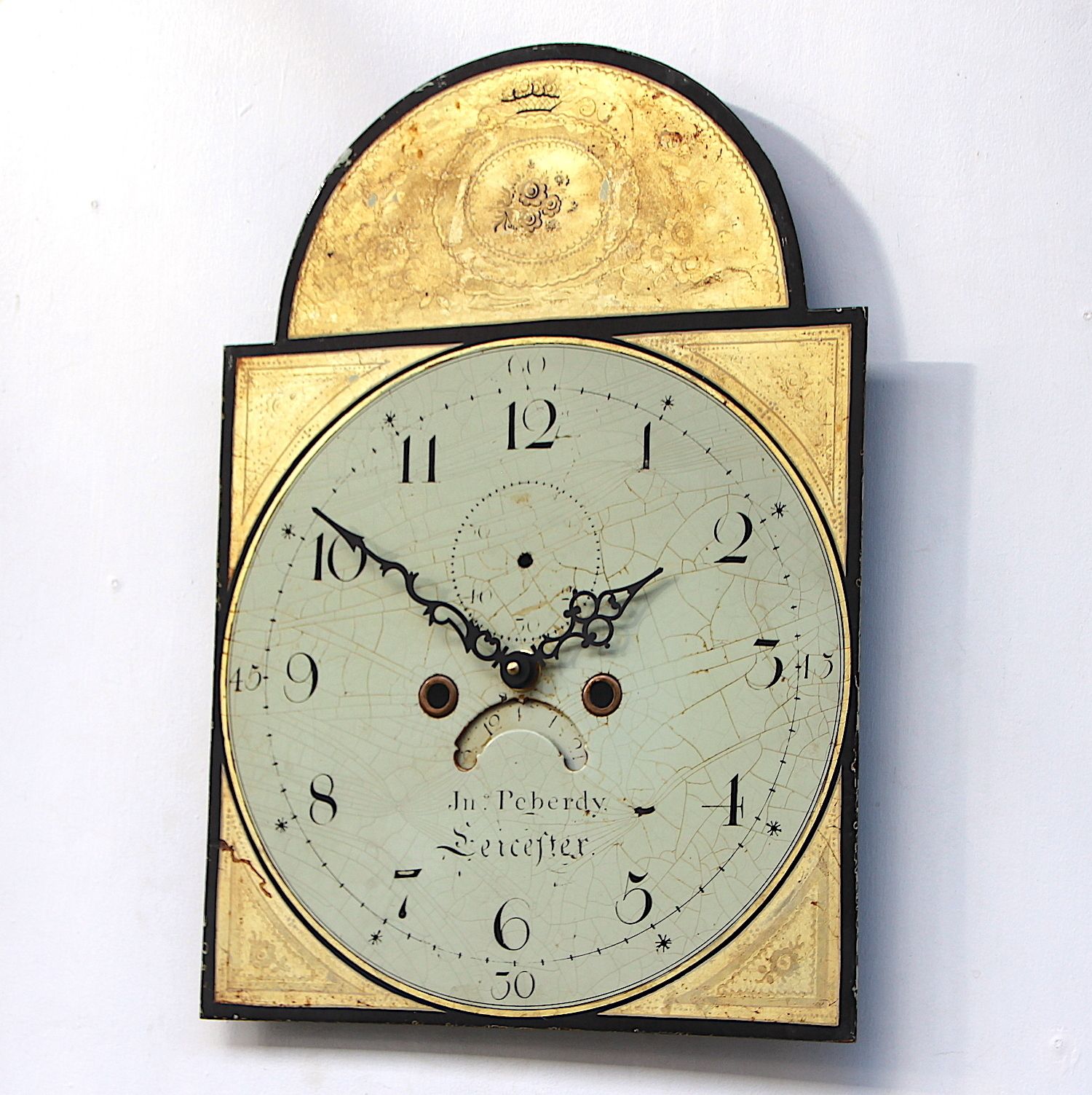 Original 18th Century Iron Grandfather/Longcase Clock Dial. Fully Guaranteed. London Timepiece