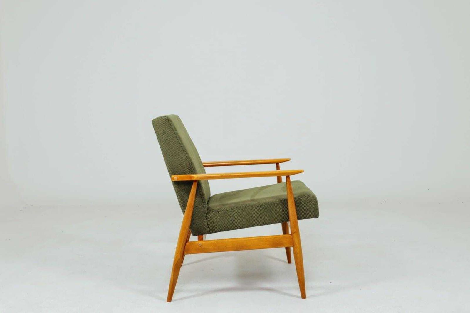 Lounge Chair Vintage Green Corduroy Vintage Design photo for sale