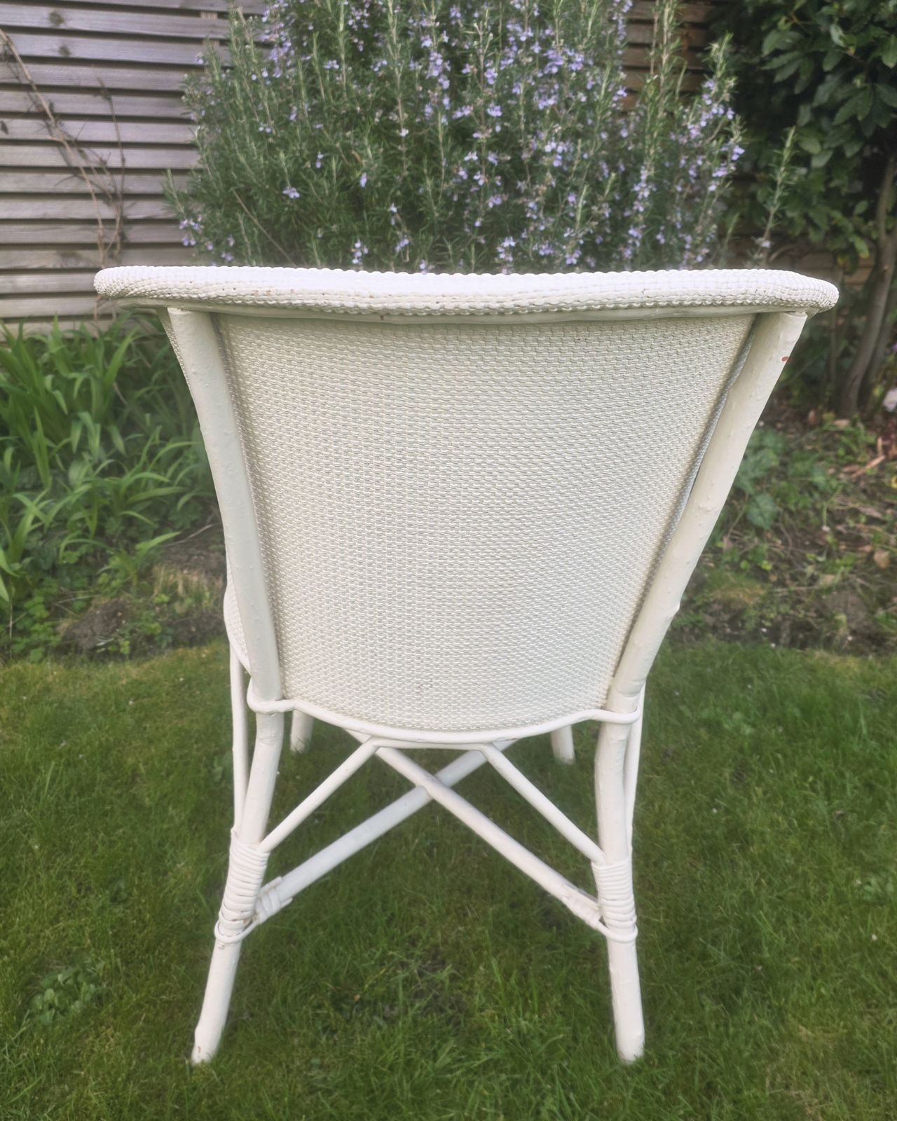 White Vintage Lloyd Loom Style Cane Tub Chair photo buy