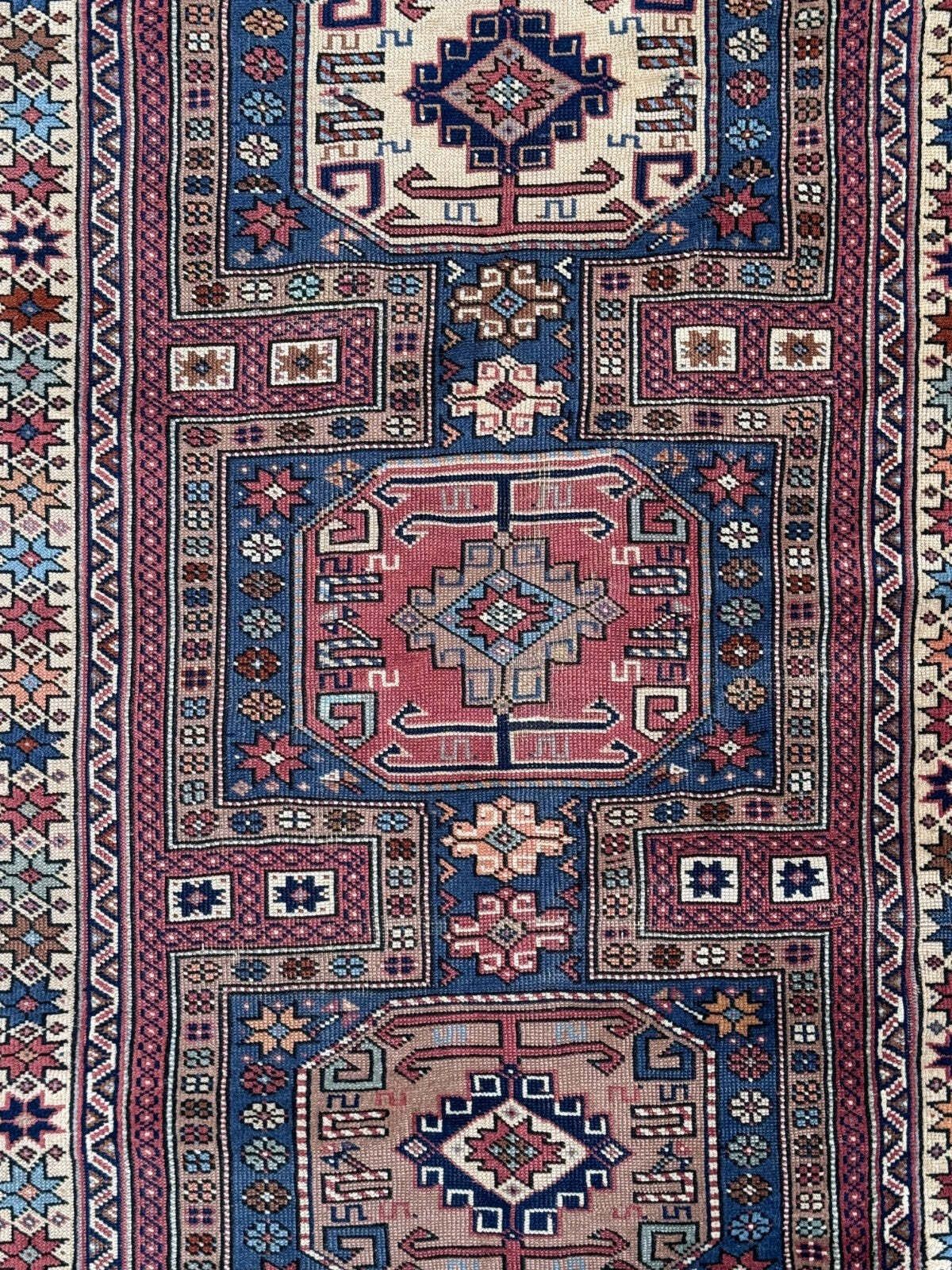 Antique Caucasian Rug 215x126 Cm Lesghi Star Tribal Kazak Rug Large 2522 photo furniture