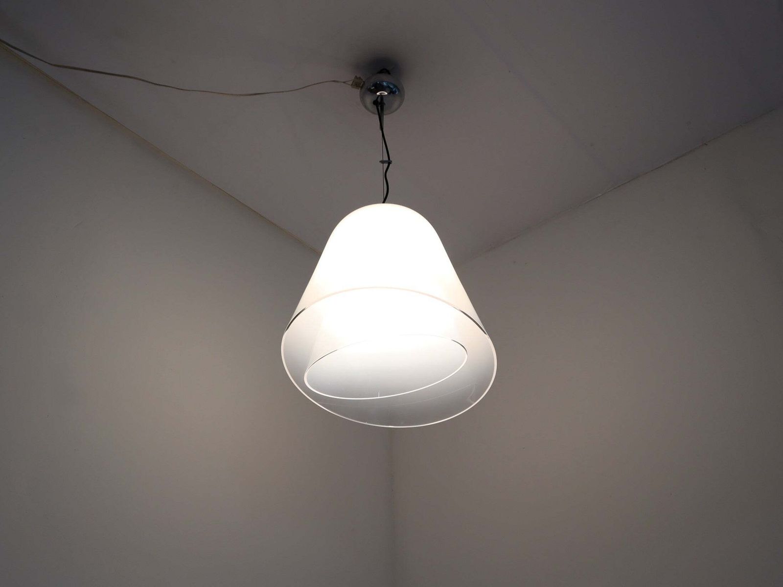 1970s Murano Glass "Giglio" Double Dome Pendant Lamp By Lamperti photo 1160.0