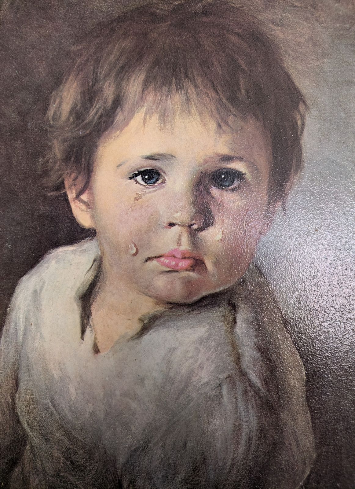 Vintage The Crying Boy Giovanni Bragolin Haunted Framed Print photo furniture