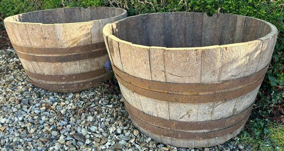 Pair Of Vintage Large Wooden Barrels photo furniture