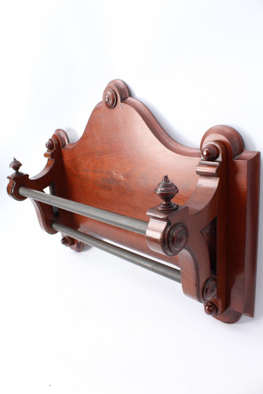 Victorian Mahogany Hanging Double Towel Rail photo for sale