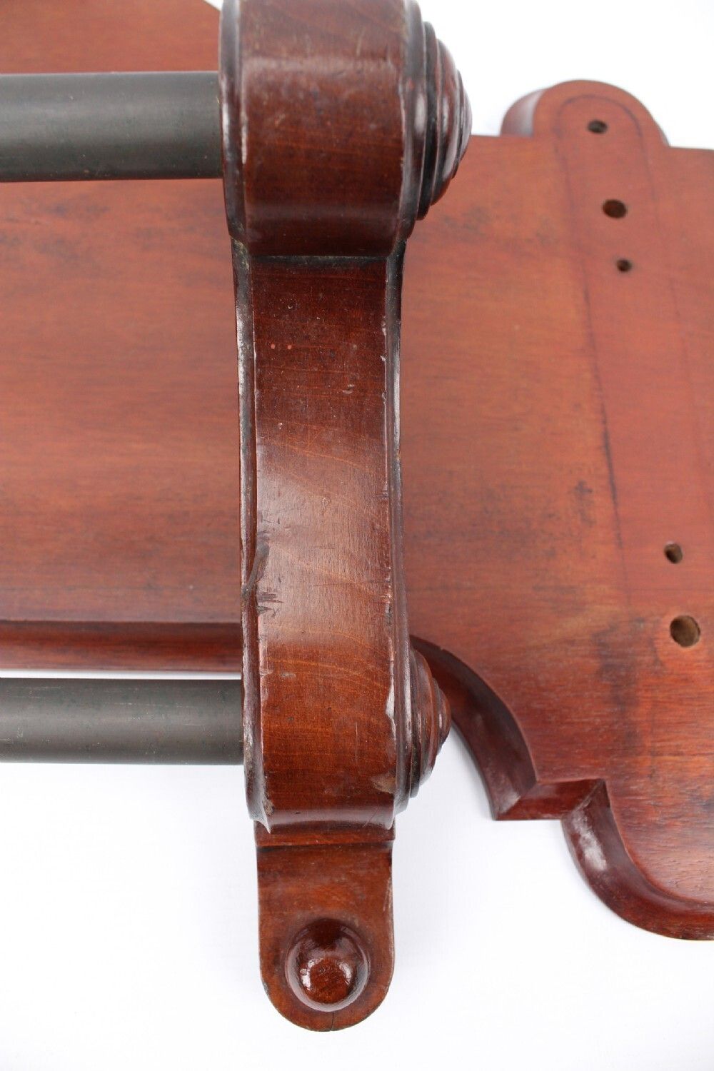 450.0 Victorian Mahogany Hanging Double Towel Rail photo