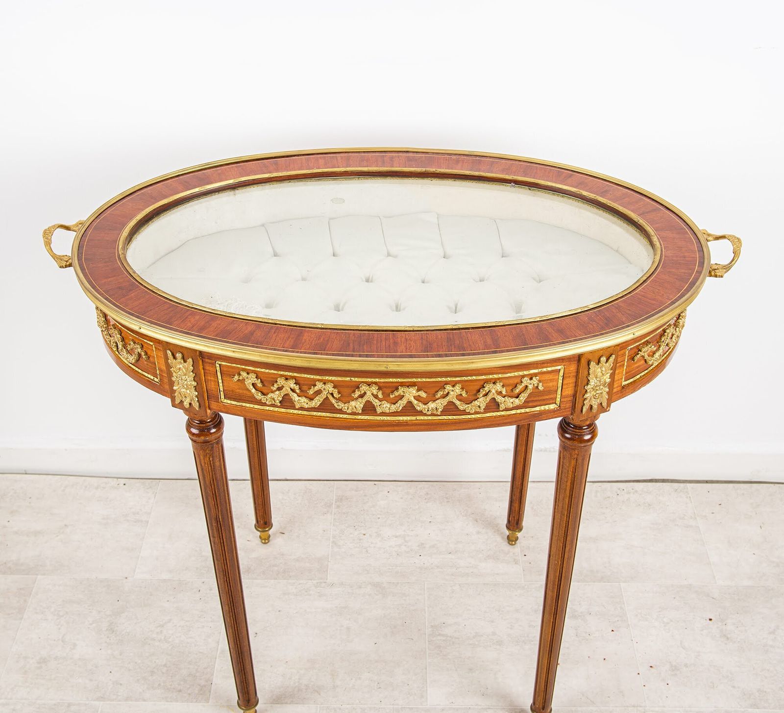 Vintage French Bijouterie Table   Ormolu Mounted Glass Display Jewellery photo furniture
