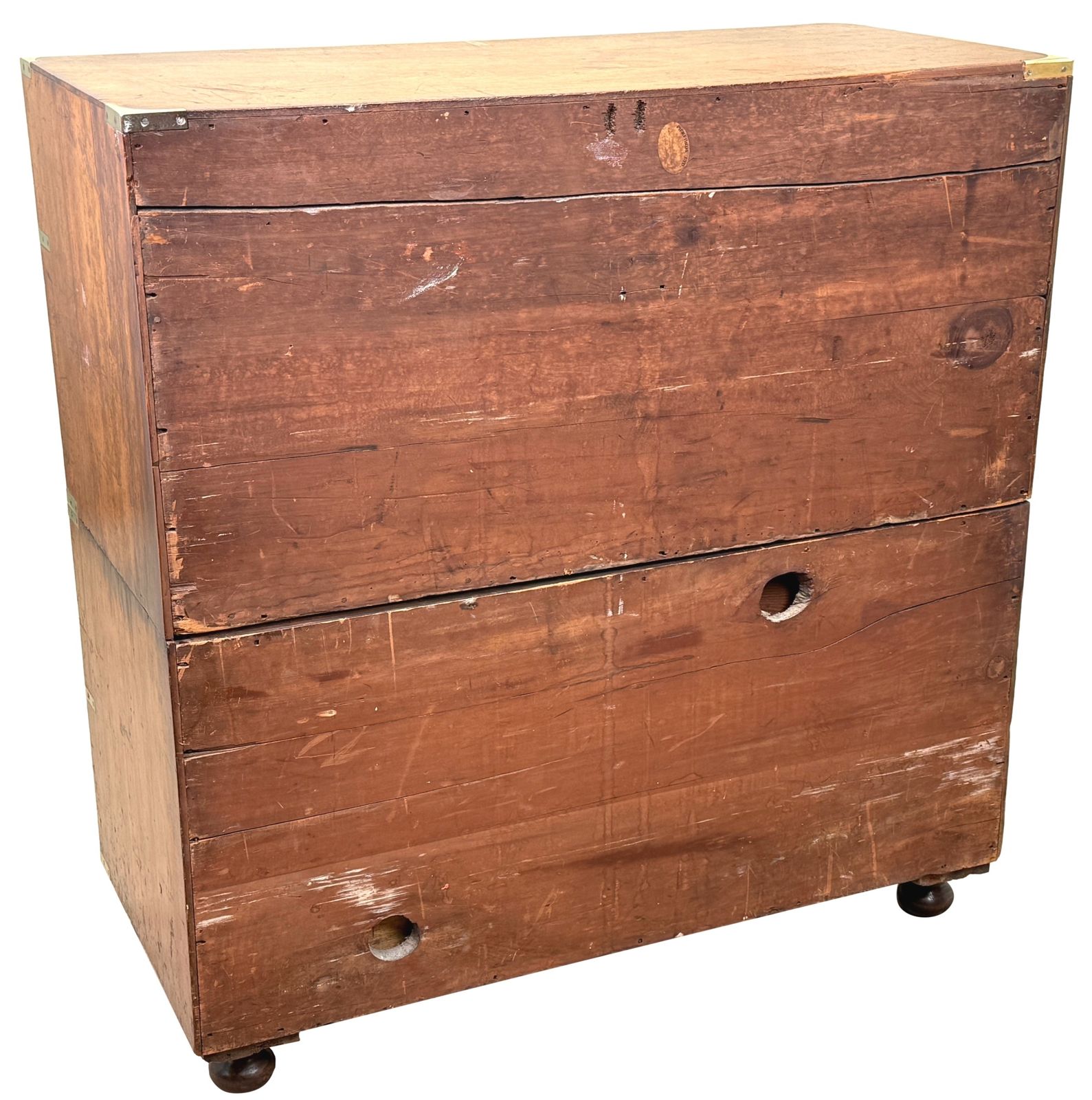 Furniture Camphor Wood 19th Century Military Campaign Chest Of Drawers (England, Circa 1860) photo
