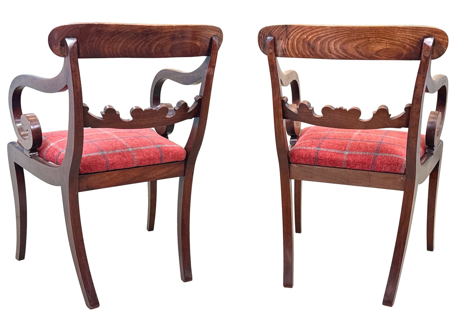 photo buy Pair Of Large Regency Mahogany Carver Armchairs (England, Circa 1820)
