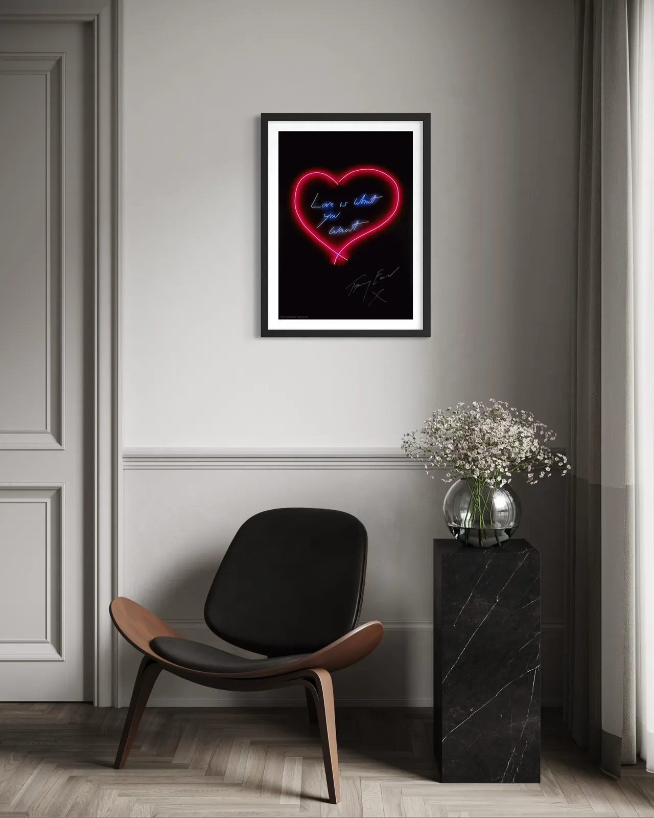 Tracey Emin Framed Love Is What You Want photo furniture