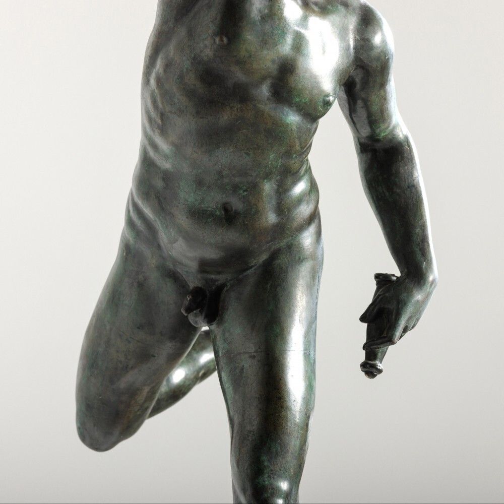Art After Giambologna   Large Grand Tour Bronze Of Mercury On Carved Stone Column photo