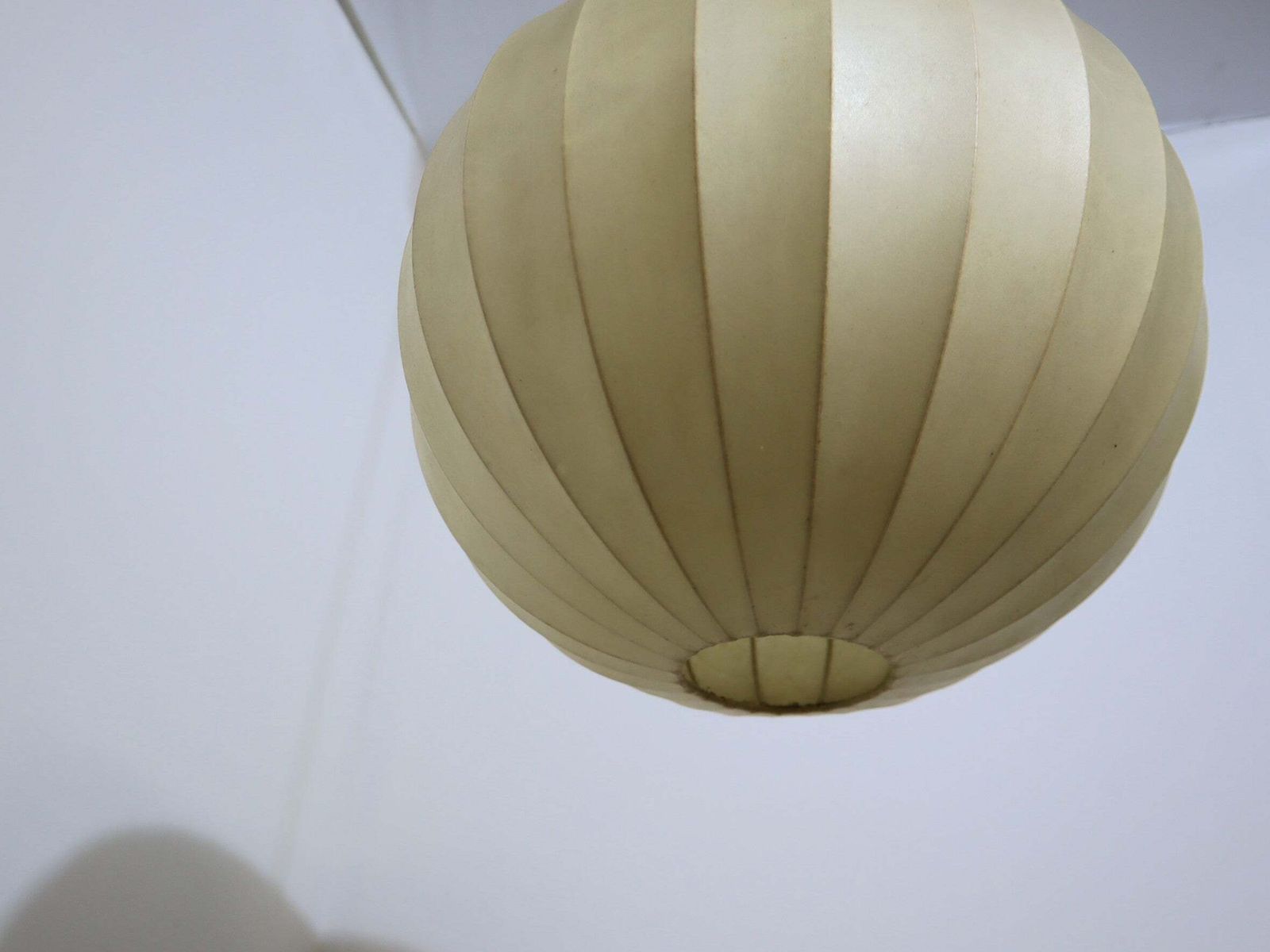 1970s Italian Cocoon Globe Pendant Lamp With Teak Details photo buy