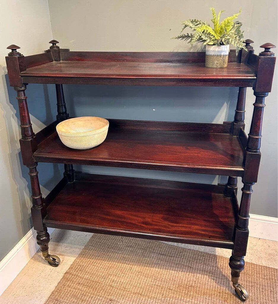 Antique Mahogany Three Tier Shelving photo furniture