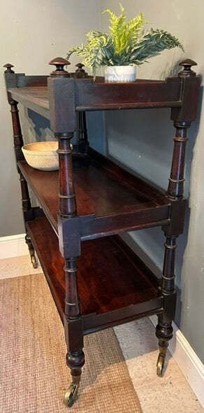 Antique Mahogany Three Tier Shelving photo Furniture