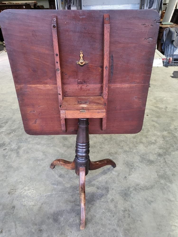 photo for sale Antique Victorian Square Pedestal Tilt Top Occasional Dining Table