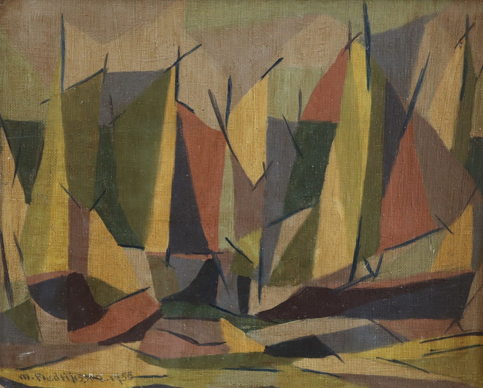 Woodland Rhythm Oil Paint, 1950s photo vintage