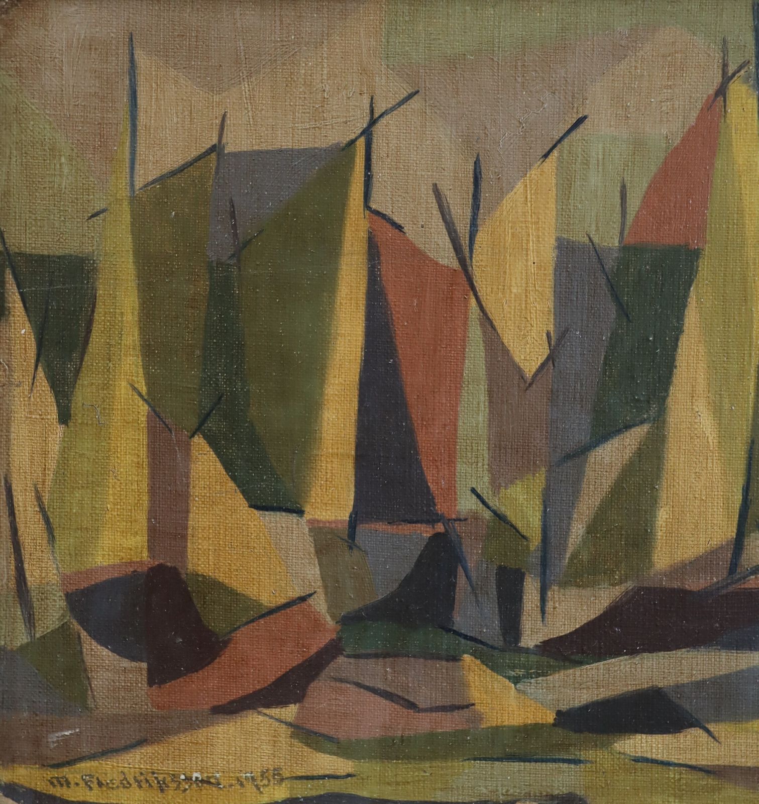 photo for sale Woodland Rhythm Oil Paint, 1950s