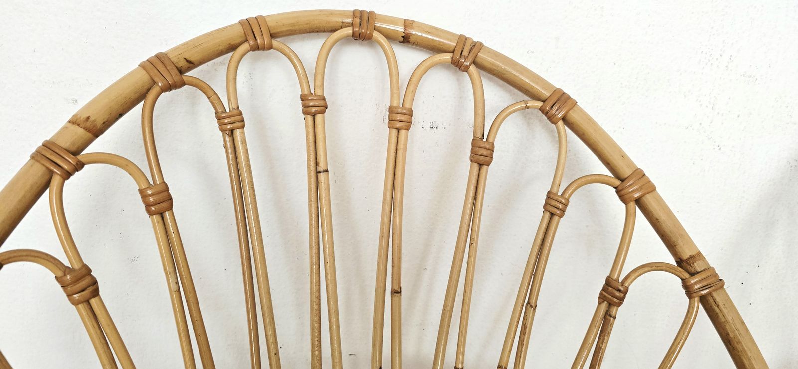 photo buy A Pair Of Mid Century French Bamboo Clam Shell Chairs, Riviera.