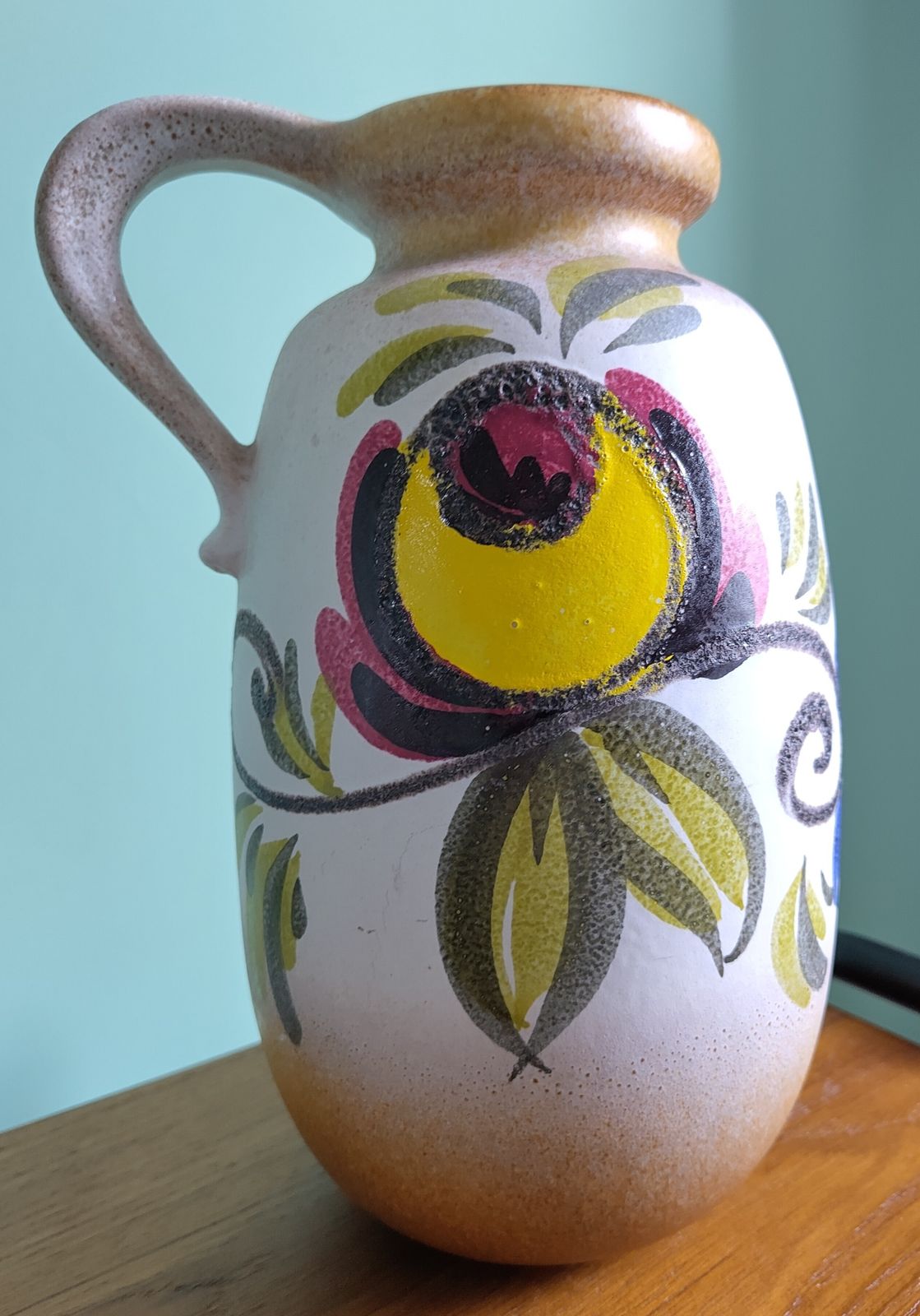 Scheurich 484‑27 Mid‑Century Vase With Colourful Fat‑Lava Glaze (27 Cm) photo for sale